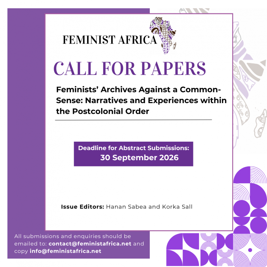 Call for Papers: Feminists’ Archives Against a Common-Sense: Narratives and Experiences within the Postcolonial Order